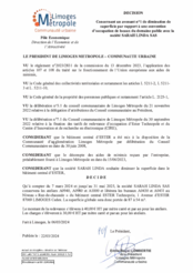 Décision concernant un avenant n°1 de diminution de superficie par rapport à une convention d’occupation de locaux du domaine public avec la société SARAH LINDA SAS