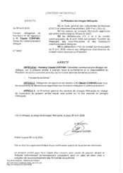 Arrêté portant délégation de fonctions et de signature à M. COMPAIN Claude, Conseiller communautaire délégué