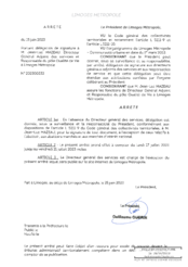 Arrêté portant délégation de signature à M. Jean-Luc MAZEAU, Directeur Général Adjoint des services et Responsable du pôle Qualité de Vie à Limoges Métropole
