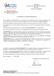 Décision de versement d'une aide à la transition hydrique à l'entreprise FAURE EQUIPEMENTS