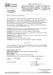 Décision n°1 concernant la préparation, la passation, l'exécution et le règlement d'un marché subséquent n°18 relatif à l'« acquisition de matériels informatiques » à l'accord-cadre n°2019-F2100001-00 