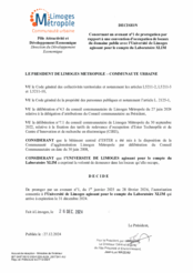 Décision concernant un avenant n°1 de prorogation par rapport à une convention d'occupation de locaux du domaine public avec l'Université de Limoges agissant pour le compte du Laboratoire XLIM