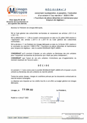 Décision n°3 concernant la préparation, la passation, l'éxecution d'un avenant n° 2 au marché n° 2020-C1794 "Fourniture de pièces détachées et maintenance pour broyeurs de végétaux"