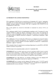 Décision de versement d'une aide à la transformation numérique avec la société BELLA SIENNE