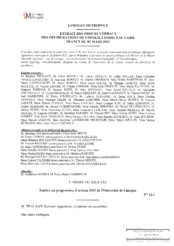 Soutien au programme d'actions 2023 de l'Université de Limoges