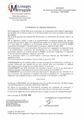Décision de versement d'une aide à la transformation numérique - SECOPREV