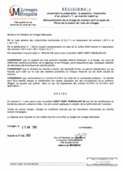 Décision n°1 concernant la préparation, la passation, l'exécution d'un avenant n°1 au marché relatif au Renouvellement de la charge de charbon actif en grain de filtres de la station de l'eau de Limoges