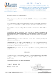 Décision n°1 concernant la déclaration d'infructuosité d'un marché afférent aux travaux de restauration de corridors écologiques de la trame nocturne de Limoges Métropole