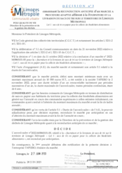 Décision n°3 concernant la reconduction anticipée d'un marché à procédure adaptée afférent à la fourniture et la livraison de sacs de tri sur le territoire de Limoges Métropole - lot 1