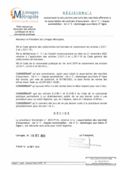 Décision n°1 concernant la déclaration sans suite des marchés afférents à la souscription de contrats d'assurance - lot n°1 : risques automobiles - lot n°3 : dommages aux biens 2ème ligne