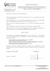 Décision n°1 relatif à l’affermissement de la tranche optionnelle n° 1 du marché relatif à la Réfection de l'avenue Jean Cocteau à le Palais-sur-Vienne - 2022-S1340001-00