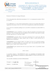 Décision n°1 concernant la déclaration d’infructuosité d'un marché afférent aux prestations de formations santé sécurité - lot 3 prestation de formations au risque amiante