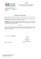 Décision concernant l'organisation du jeu concours Sélection pour un week-end découverte à Limoges