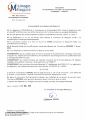 Décision de versement d'une aide à la transformation numérique CERADEL
