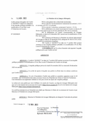 Arrêté portant abrogation de l'arrêté n°202300577 relatif à la réalisation d'une enquête publique préalable à la modification n°6 du Plan Local d'Urbanisme de Couzeix