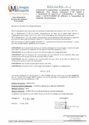 Décision n°1 concernant un marché subséquent n°20 relatif à l'« acquisition de tablettes et d'accessoires» à l'accord-cadre n ° 2019-F2100001-00 afférent à l'acquisition de matériels informatiques