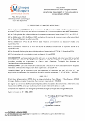 Décision relative au versement d'une aide au titre du dispositif cybersécurité au CTTC