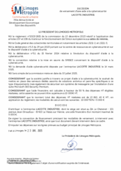 Décision de versement d'une aide à la cybersécurité LACOTTE INDUSTRIE