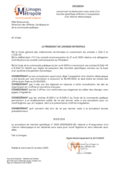 Décision concernant la déclaration sans suite d'un marché spécifique afférent à l'acquisition d'un chariot télescopique