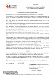 Décision de versement d'une aide aux projets d'investissement immobilier touristique à la société HOTELIERE LIMOUSINE