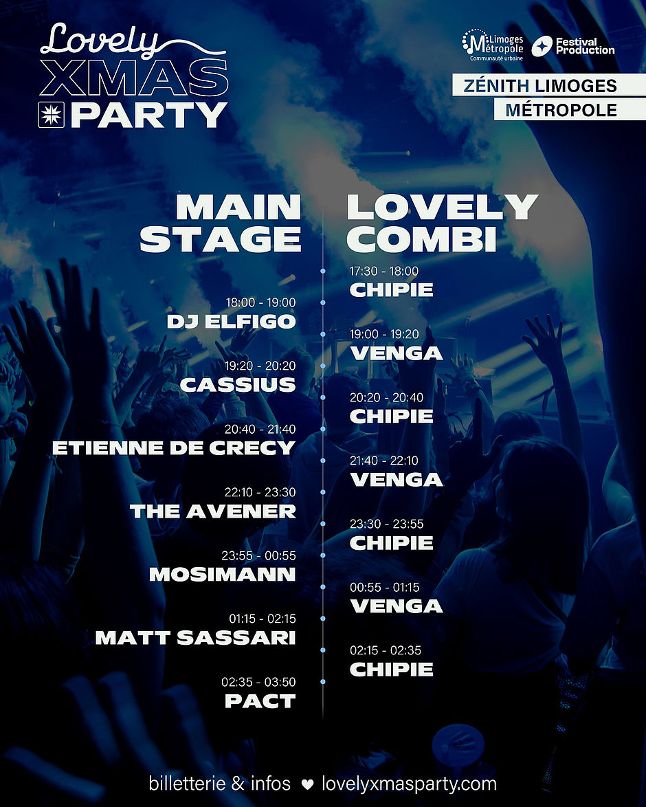 Le prgramma Lovely Wmas Party 2026 Limoges Zénith
