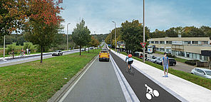 Travaux Aménagement piste cyclable Avenue Louis Armand Limoges. 