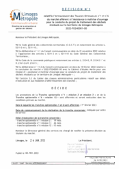 Décision n°1 relatif à l 'affermissement des tranches optionnelles n°1 et n°6 du marché afférent à l'Assistance à maitrise d'ouvrage pour la conduite du projet de traitement des déchets résiduels sur le territoire de Limoges Métropole 