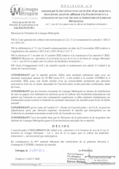 Décision n°4 concernant la reconduction anticipée d'un marché à procédure adaptée afférent à la Fourniture et la livraison de sacs de tri sur le territoire de Limoges Métropole - Lot1 