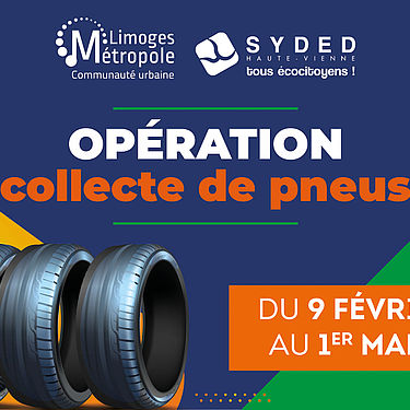 Collecte pneus 2026 Limoges Métropole 