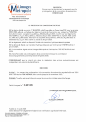 Décision concernant la signature d'un avenant pour la prolongation de la convention de subvention FINI METAUX