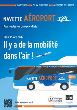 affiche navette Limoges vers l'aéroport 2026 - Agrandir l'image (fenêtre modale)