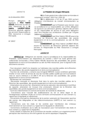 Arrêté portant délégation de signature à Mme Valérie VIGUIE, Directrice au sein du Pôle ressources et à M. Valérie LAURENT-ROUX, Directrice générale adjointe des services, Responsable du Pôle ressources à Limoges métropole.
