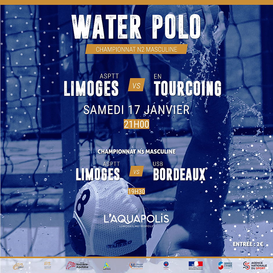 match de Water polo le 17 janvier 2026 à Limoges - Agrandir l'image (fenêtre modale)