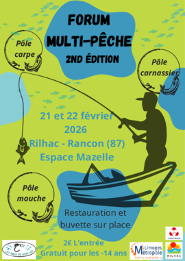 Affiche forum multi pêche Rilhac Rancon 2026 - Agrandir l'image (fenêtre modale)