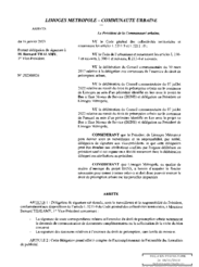 Arrêté portant délégation de signature à M. Bernard THALAMY, 1er vice-Président