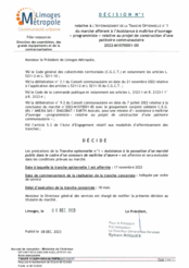 Décision n°1 relative à l'affermissement de la tranche optionnelle n°1 du marché afférent à l'Assistance à maîtrise d'ouvrage "programmiste" relative au projet de construction d'une patinoire communautaire
