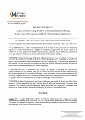 Décision concernant la saisine de Monsieur le Juge des Référés du Tribunal administratif de Limoges Requête à fins de référé expertise (article R.532-1 du Code de justice administrative)