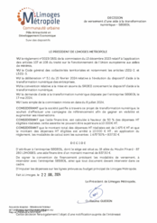 Décision de versement d'une aide à la transformation numérique - SEGEOL