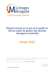Rapport annuel 2020 sur le prix et la qualité du service public de gestion des déchets