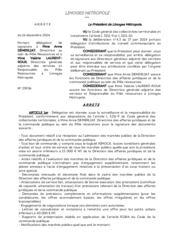 Arrêté portant délégation de signature à Mme Anne DEMERLIAT, Directrice au sein du Pôle Ressources et à Mme Valérie LAURENT-ROUX, Directrice générale adjointe des services et Responsable du Pôle Ressources à Limoges métropole.