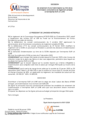 Décision de versement d'une indemnisation au titre de la Commission Consultative de Règlement Amiable à l'entreprise SUR LA LUNE