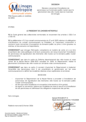 Décision concernant l'installation de panonceaux sur le domaine public routier pour le jalonnement des vélo-routes dans la traversée de Limoges