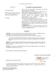 Arrêté portant mise à jour du Plan local d’urbanisme de la commune de Rilhac-Rancon