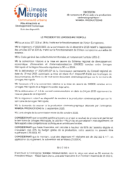 Décision de versement d'une aide à la production cinématographique à l'entreprise WANDA PRODUCTIONS