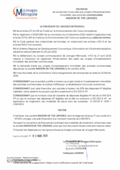 Décision de versement d'une aide aux projets d'investissement immobilier des activités commerciales à la MAISON DE THE LIMOGES