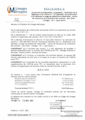 Décision n°2 concernant un avenant n°1 à l'opération de construction d'un bâtiment à usage de plateforme industrielle - centre de ressources du traitement des surfaces -Ester Limoges - lot 1
