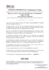 Acte constitutif modificatif - Régie de recettes et d'avances du Vélodrome communautaire n°076008