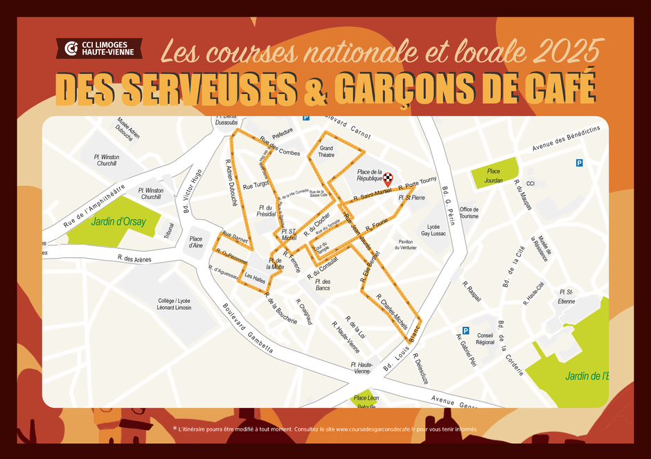 Le parcours de la course des garçons de café 2025 