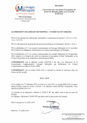 Décision concernant une convention d'occupation de locaux du domaine public avec la société EGIS EAU