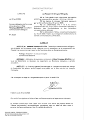 Arrêté portant délégation de fonctions et de signature à Mme BOUTIN Véronique, Conseillère communautaire déléguée